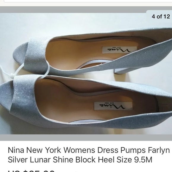 SOLD Nina "Farlyn" Dress Pumps Silver Metallic 9.5 - Picture 8 of 8